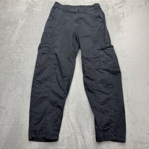 American Eagle Pants Womens 00 Black Barrel Cargo Utility High Rise Trousers